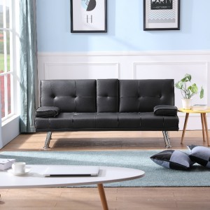 Sofa phòng khách bằng da giả bộ sofa với chiếc giường sofa gấp cupholder