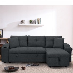 Vải đúng Chaise mặt sofa phòng khách giường sofa giường với Ottoman