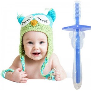 Thời trang silicon cao su teether trẻ sơ sinh đào tạo trẻ em bàn chải đánh răng mềm silicon