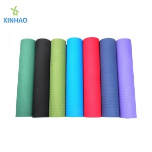 Bảo vệ môi trường hai lớp hai màu có thể tùy chỉnh (4/6/8mm) TPE yoga mat bán buôn, phù hợp cho yoga, thể dục, pilates