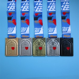 Kẽm hợp kim mạ vàng Huy chương kết hợp lá chắn đồng bạc