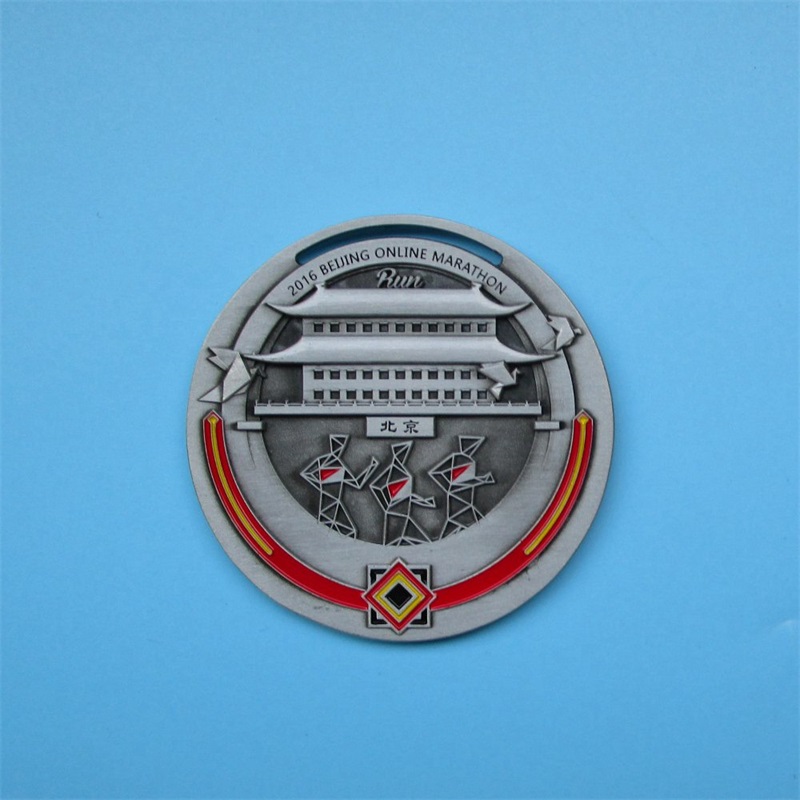 Logo tùy chỉnh Thiết kế đồ cổ 3D Metal Medal Medal Marathon Huy chương Huy chương 2016