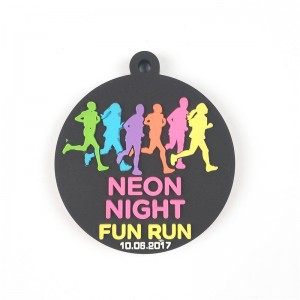 Huy chương vòng cổ tùy chỉnh huy chương cao su in UV đầy màu sắc