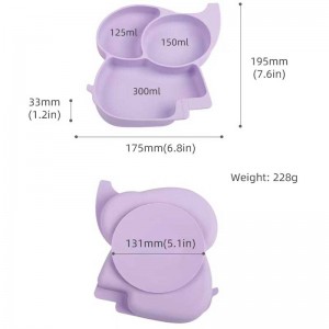 Tấm hút cho trẻ sơ sinh Silicone Voi Tấm bổ sung Thực phẩm bổ sung cho trẻ sơ sinh BPA BPA Bữa tối Bữa tối Bowl Bowl Silicone Tùy chỉnh Bữa tối chấpnhận Tấm chia cho trẻ em
