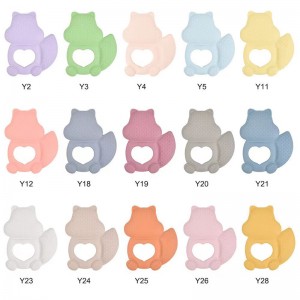 Squirrel hoạt hình BPA miễn phí em bé mới teether đồ chơi silicone trẻ emnhai đồ chơi teether mềm đồ chơi đồ chơi trẻ em mọc răng có thể boilable thực phẩm silicone teether