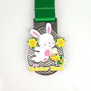 Thiết kế cho Bunny Phục sinh&Huy chương trứng Phục sinh 3D Huy chương kim loại