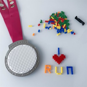 Huy chương và ruy băng Huy chương Lego vuinhộn để bơi lội thể dục bóng chuyền chạy