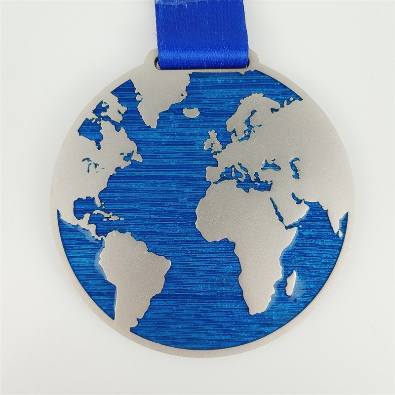 Huy chương marathon tùy chỉnh UV in huy chương tôn giáo men xanh