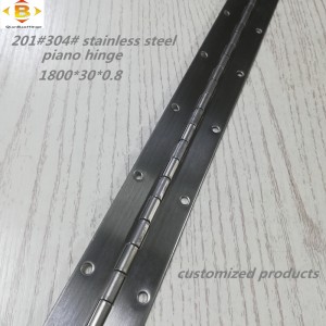 Bản lề dài tùy chỉnh 201#304#dày 0,8mm thép không gỉ bản lề piano bản lề liên tục bản lề piano bản lề piano