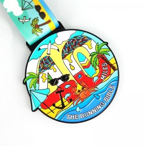 Logo tùy chỉnh với Ribbon Blank Gold Silver Huy chương kim loại tùy chỉnh Thể thao Brazil Green Green Round Marathon