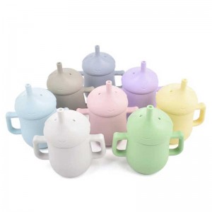 Food silicone Baby Straw Cups Trẻ em trẻ mới biết đi BPA BPA BPA Silicone Snack Cup trẻ mới biết đi Cup với tay cầm