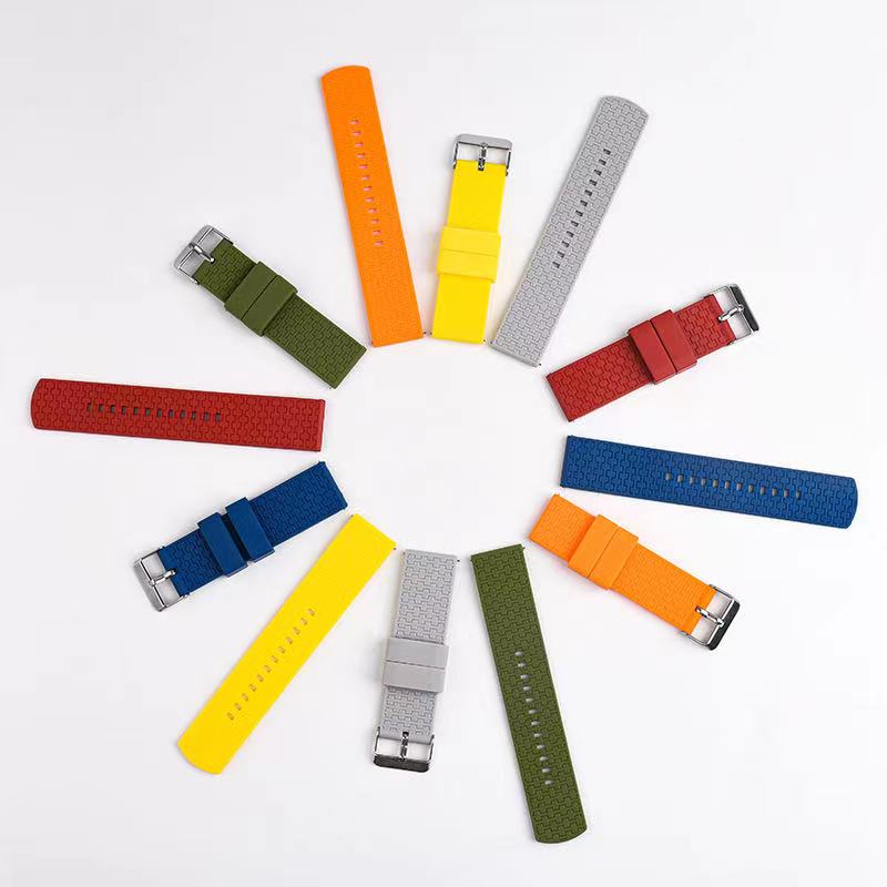 Vòng đeo tay fluororubber đồng hồ silicon đa màu cho đồng hồ