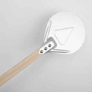 Tay cầm bằng gỗ 7 inchnhôm pizza Turn Peel Pizza Turner Round Pizza Spatula Spatula Pizza Phụ kiện
