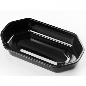 Khay trái màu không có nắp 225*120*40 HGG-2313 trong suốt/ đen