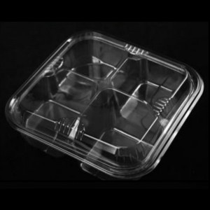 Bốn-Compartment Fresh-cut Fruits Box LID 290*195*75 mm HJ-04L