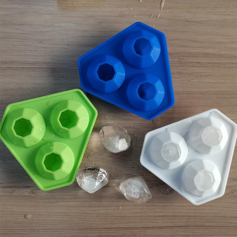 3 lỗ silicone kim cương đá kim cương siliconnung cho bom whisky, kẹo, xà phòng, và đồ thủ công DIY, máy rửa chén an toàn, có thể tái sử dụng