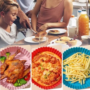 Chảo silicon không khí, rổnồi chiên không khí 8,5 inch, phụ kiệnnồi chiên không khí cấp thực phẩm, lớp lótnồi chiên không khí có thể tái sử dụng, lớp lót giấy da thay thế, không làm sạchnồi chiên khô...