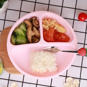 Cốc hút em bé silicon, trẻ mới biết đi, trẻ em tự ăn, đĩa cho bé ăn silicone chia cho trẻ sơ sinh, BPA miễn phí, lò vi sóng, máy rửa chén và lònướng an toàn-Bát cho bé ăn.