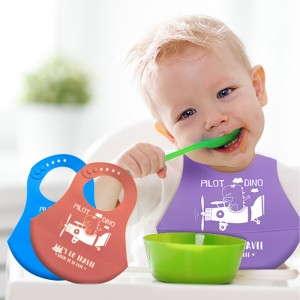 Bibs bibs bé không thấmnước mỏng vànhẹ cho trẻ sơ sinh và trẻ mới biết đi có thể điều chỉnh bibs silicone mềm có thể điều chỉnh Bibs với túi thu gom thực phẩm, unisex, không lộn xộn