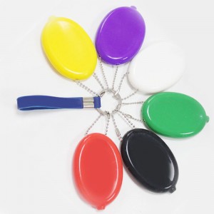 Túi đựng đồng xu đồng xu hình bầu dục silicone, Túi củanam giới với dây chuyền, túi silicon cấp thực phẩm, thân thiện với môi trường và không thấmnước