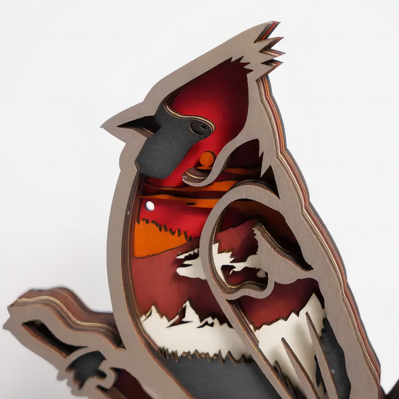 Đồ trang trí chim động vật bằng gỗ 3d