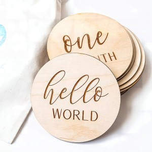 Cổ vật bằng gỗ mang thai Tháng mang thai Thẻ quan trọng bằng gỗ Thẻ kỷniệm hàng tháng