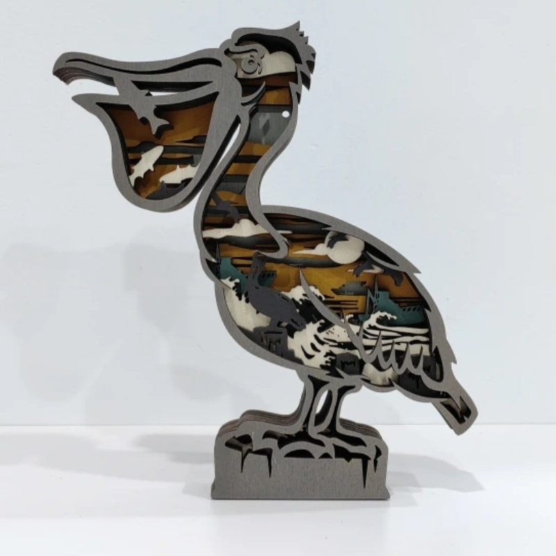 Đồ trang trí thủ công bằng gỗ 3D cho chim