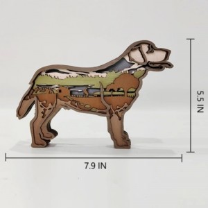 Trang trí thủ công bằng gỗ 3D Labrador