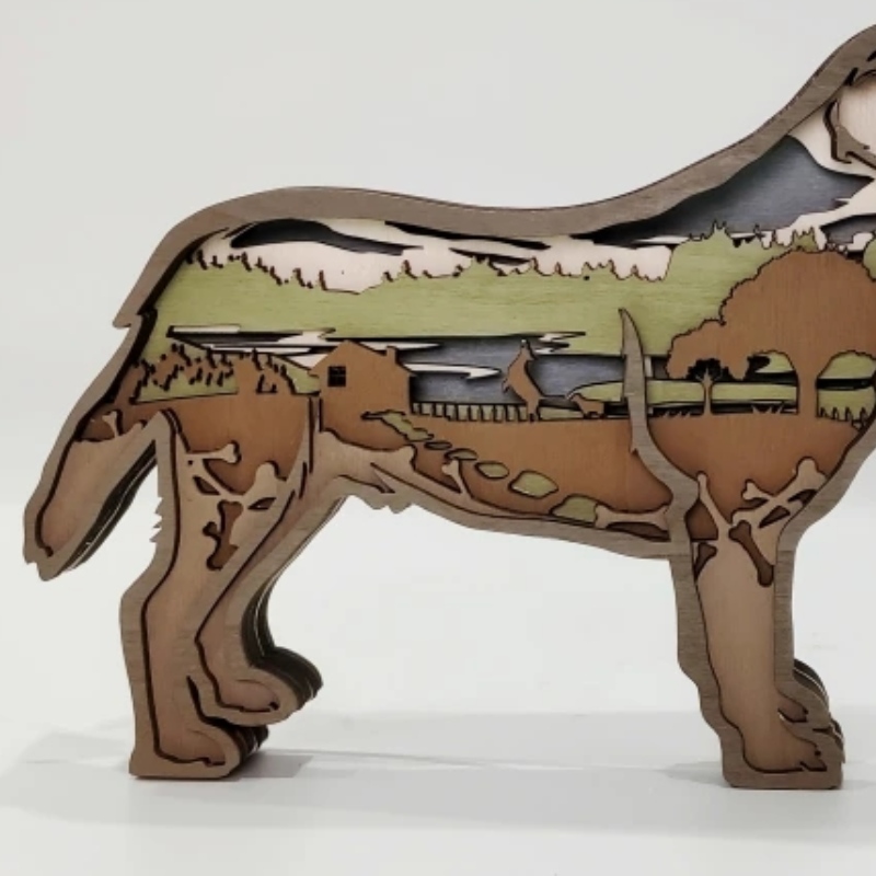 Trang trí thủ công bằng gỗ 3D Labrador