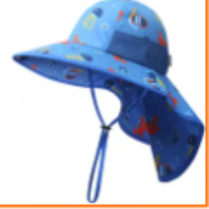 Tùy chỉnh in Bãi biển Sun Hat Kids Kids Summer Shield Mũ với chuỗi