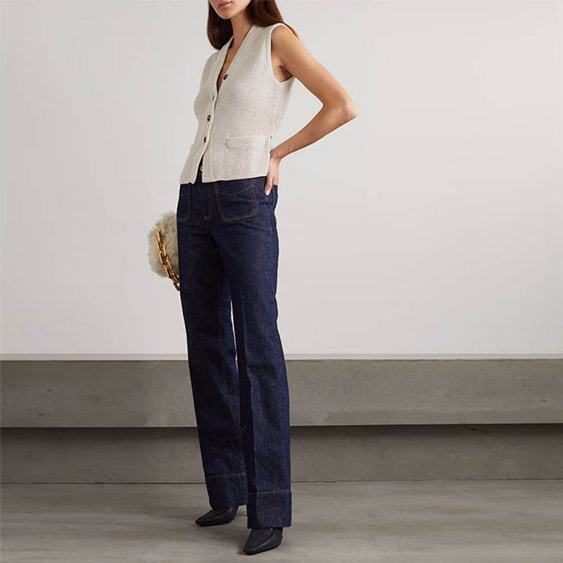 Nhà máy hàng dệt kim tùy chỉnh 2023 Phụnữ quần áo mùa hè quần áo áo len áo len cổ áo len dệt kim