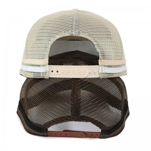 Cổ điển Custom High Crown Australia Country Acrylic 5 Bảng điều khiển 3D Logo thêu bên 2 STRIPE Trucker Mat Mat