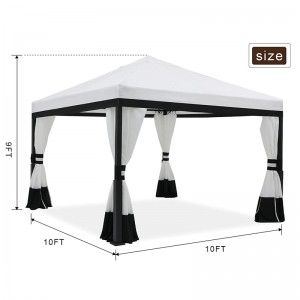 Gazebo trong vườn với máinhà có thể thu vào