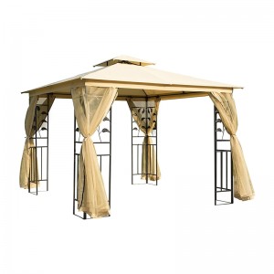 10 \\\\ \'x 10 \\\\\' Kim loạingoài trời Gazebo Garden Canopy với rèm cửa lưới có thể tháo rời