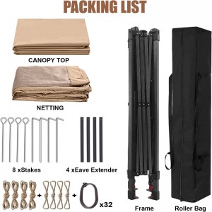 Vườn cung cấp Pergola Aluminumngoài trời Gazebo Hoạt độngngoài trời sử dụng với Muỗi Net, màunâunhạt