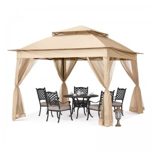 Vườn cung cấp Pergolanhômngoài trời Gazebo Hoạt độngngoài trời sử dụng với Muỗi Net, Vàngnhạt