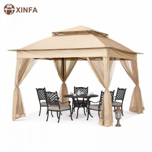 Vườn cung cấp Pergolanhômngoài trời Gazebo Hoạt độngngoài trời sử dụng với Muỗi Net, Vàngnhạt