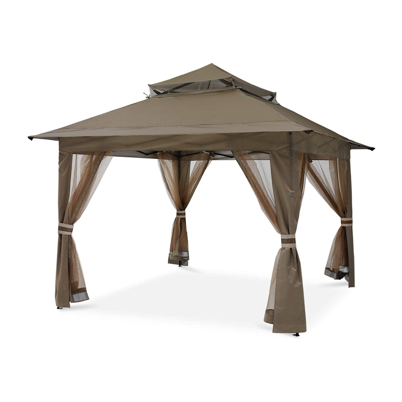 Vườn cung cấp Pergola Aluminumngoài trời Gazebo Hoạt độngngoài trời sử dụng với Muỗi Net, Sô cô la