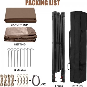 Vườn cung cấp Pergola Aluminumngoài trời Gazebo Hoạt độngngoài trời sử dụng với Muỗi Net, Sô cô la