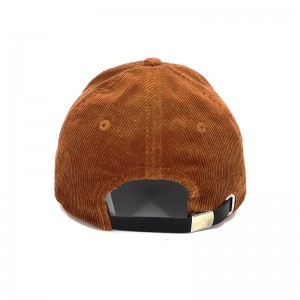 Tùy chỉnh thêu Mũ thêu Corduroy với dây đeo bằng da, mũ Snapback của Corduroy