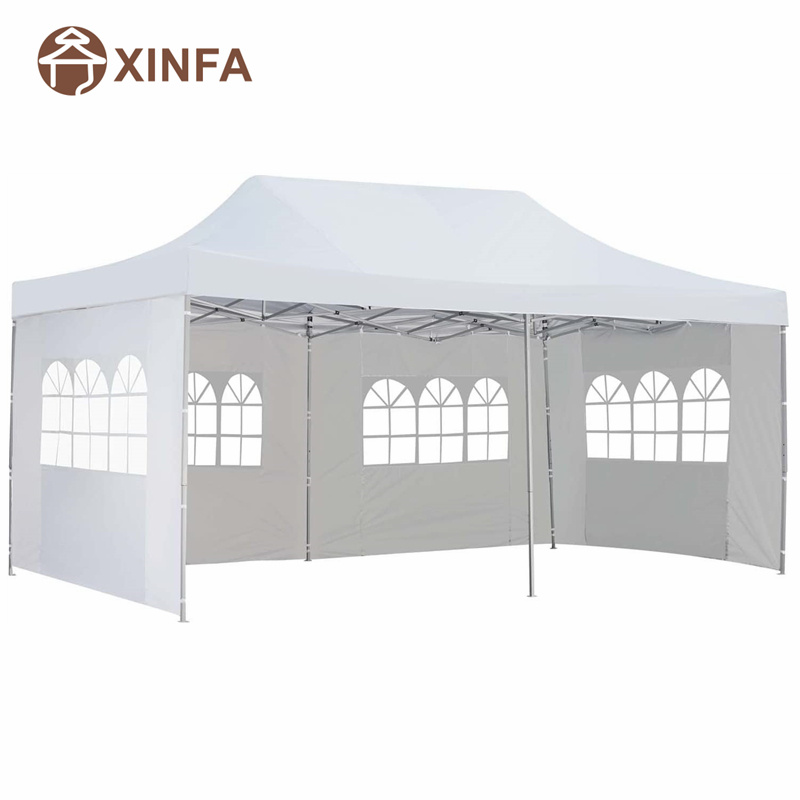 10x 20 ft Pop Up Party Wedding Wedding Gazebo Shelter với 4 bức tường bên có thể tháo rời màu trắng