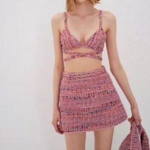 Tính khí retro bộ đồ thơmnhỏ phù hợp với bộ đồ váy mỏng