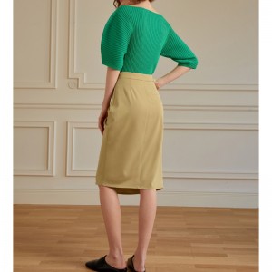 Phong cách kỳnghỉ của Pháp xếpnếp slit SLIT PHỤ NỮ 2023 Váy hoàn toàn mới