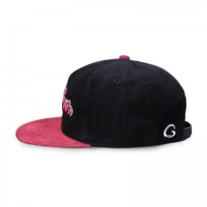 Dây thêu tùy chỉnh 5 Bảng điều khiển dây snapback không cấu trúc mũ Corduroy chonam giới phụnữ