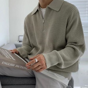 Đàn ôngnhảy pullovernam và mùa đông dày mộtnửa áo choàng kéo dài.