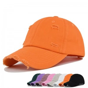 2023 Phong cách mới logo tùy chỉnh đầy màu sắc Cotton Bóng chày Vintage Cap đau khổ Người cha HAT