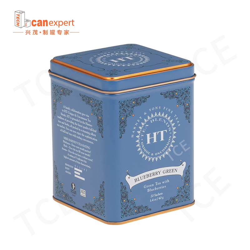 TCE- Thiết kế mới Tea vuông Tea Tin Can Tinplate Tea kim loại chất lượng cao có thể