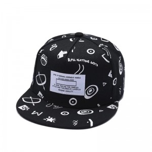 Mũ mùa xuân in mũ thăng hoa mũ 3D thêu Snapback Mũ bản vá logo không cấu trúc phẳng 6 Bảng điều khiển mũ snapback