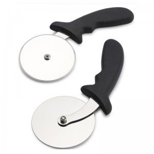 Máy cắt bánh pizza bằng thép không gỉ máy cắt pizza máy cắt pizza với tay cầm bằng gỗ dễ dàng để làm sạch