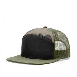 chất lượng cao tùy chỉnh đồng bằng 7 bảng điều khiển xe tải lưới xe tải Snapback Mũ Snapback